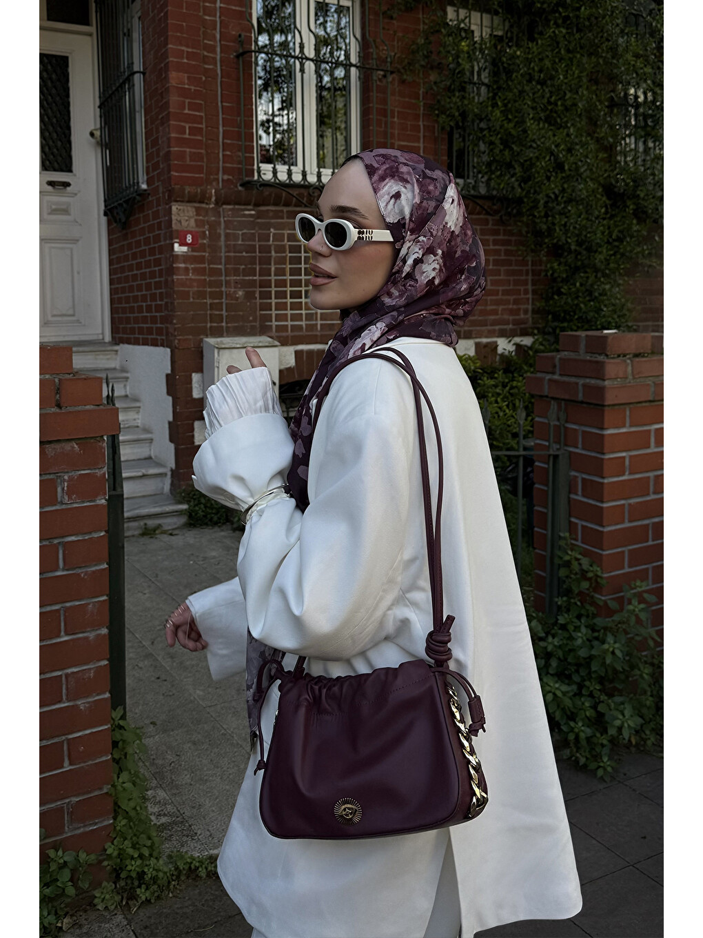 Deluxe Summer Flow Şal Mürdüm-5