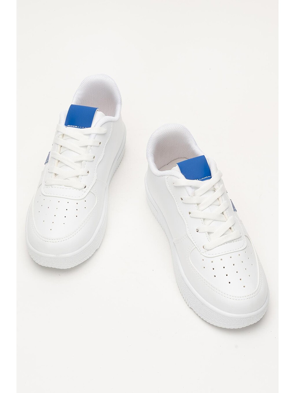 Unisex Bağcıklı Günlükspor Sneaker Ayakkabı Beyaz - Mavİ-5