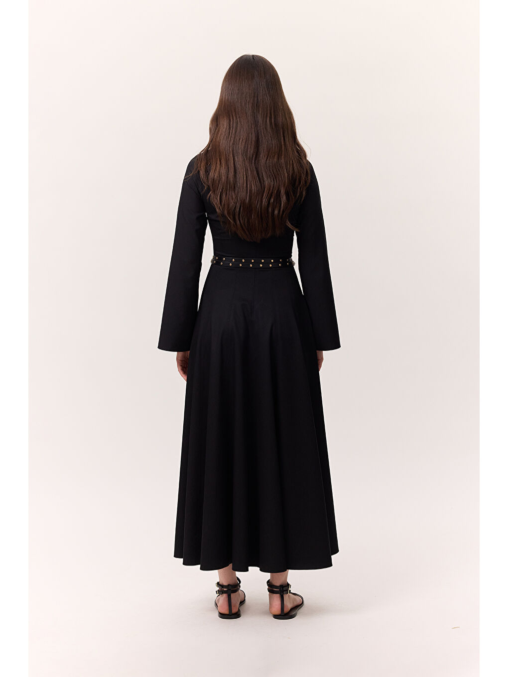 Kup Detaylı Elbise Siyah-7