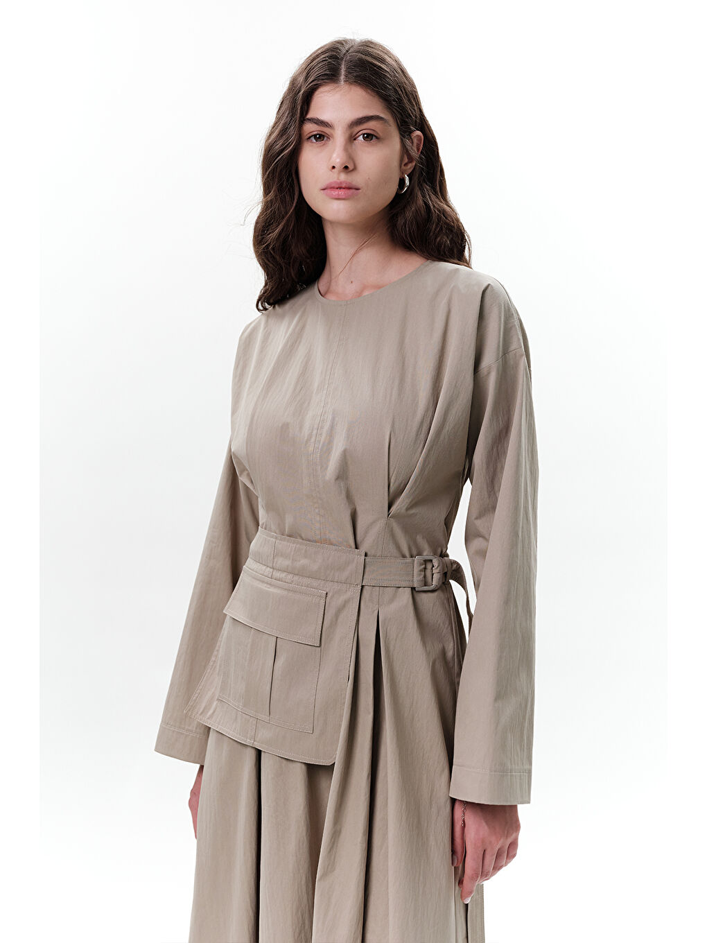 Cepli Kemer Detaylı Elbise Yeşil-6