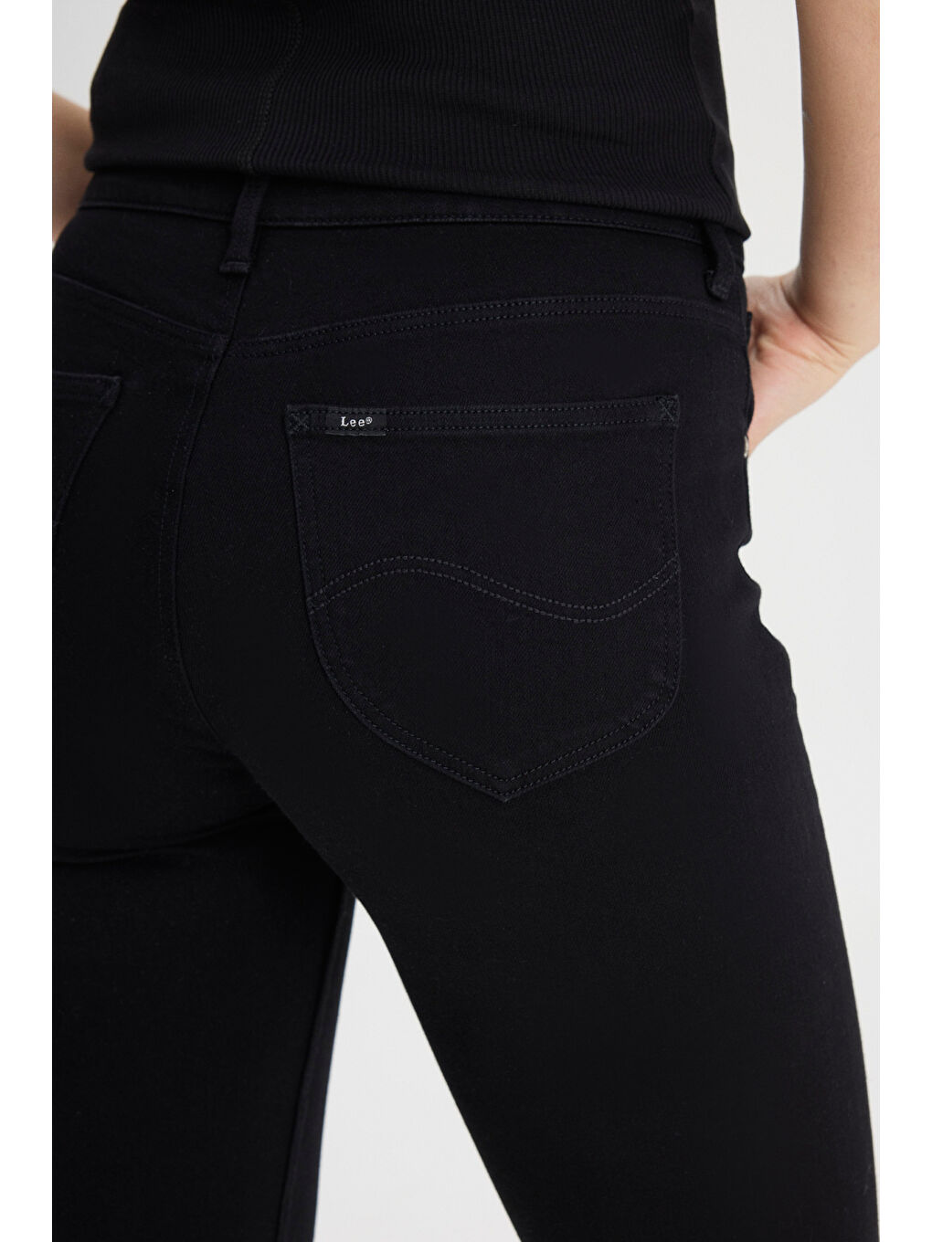 Breese Flare Fit Orta Bel İspanyol Paça Siyah Jean Jean Pantolon-3