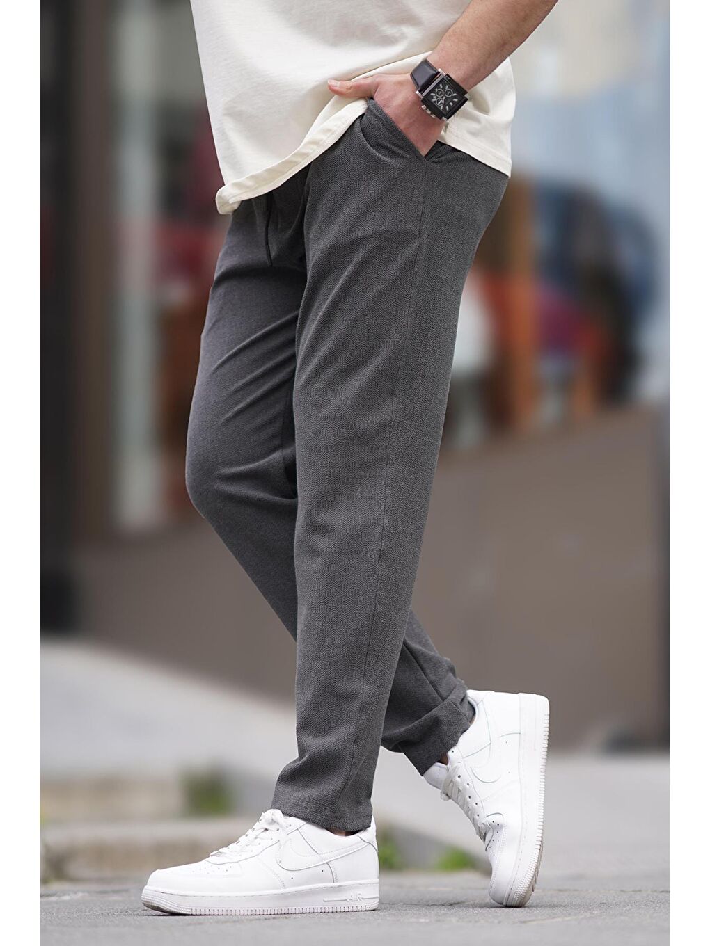 Gri Füme Düz Paça Erkek Pantolon 6535