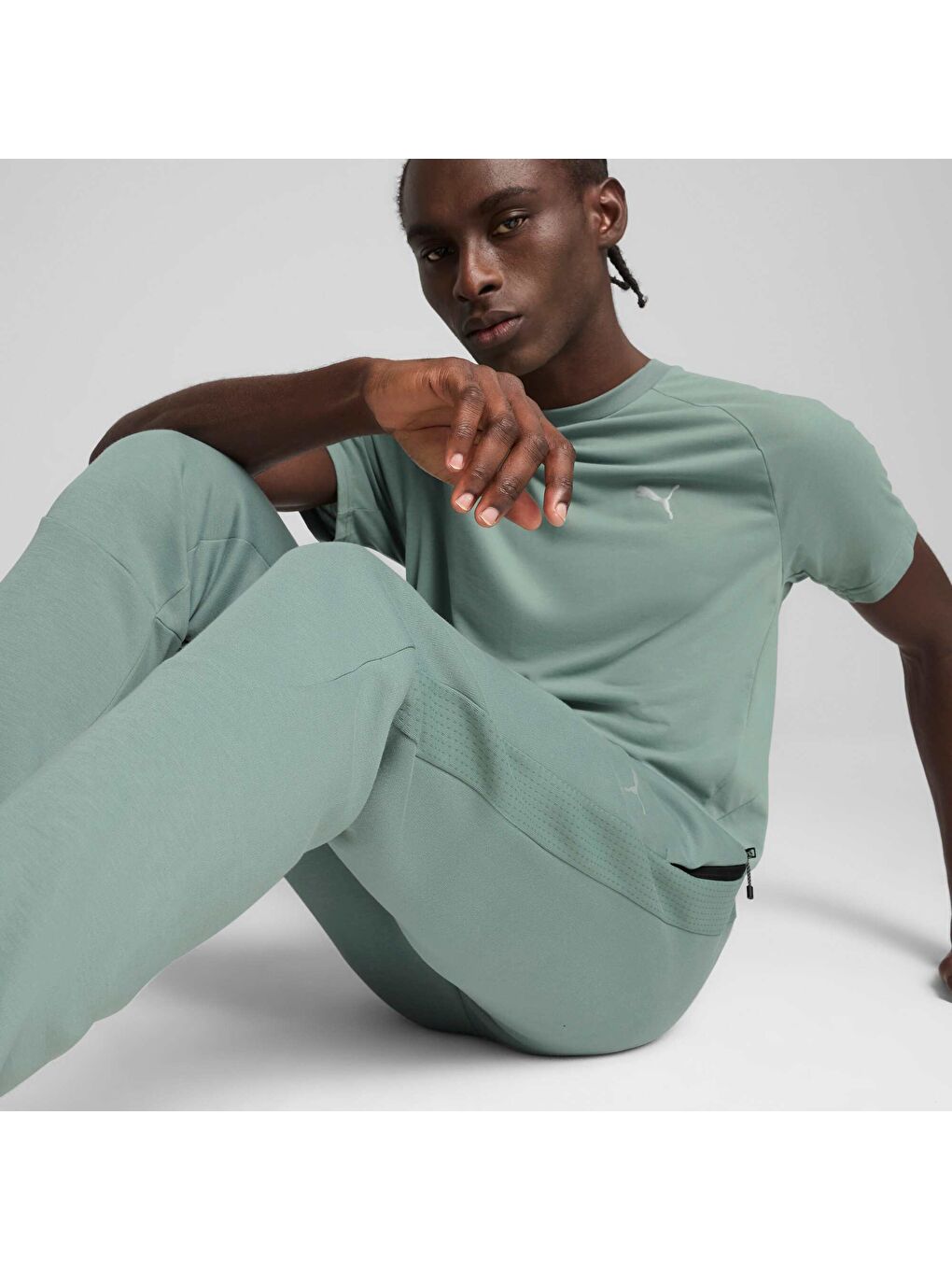 Yeşil EVOSTRIPE Erkek Eşofman Altı-1