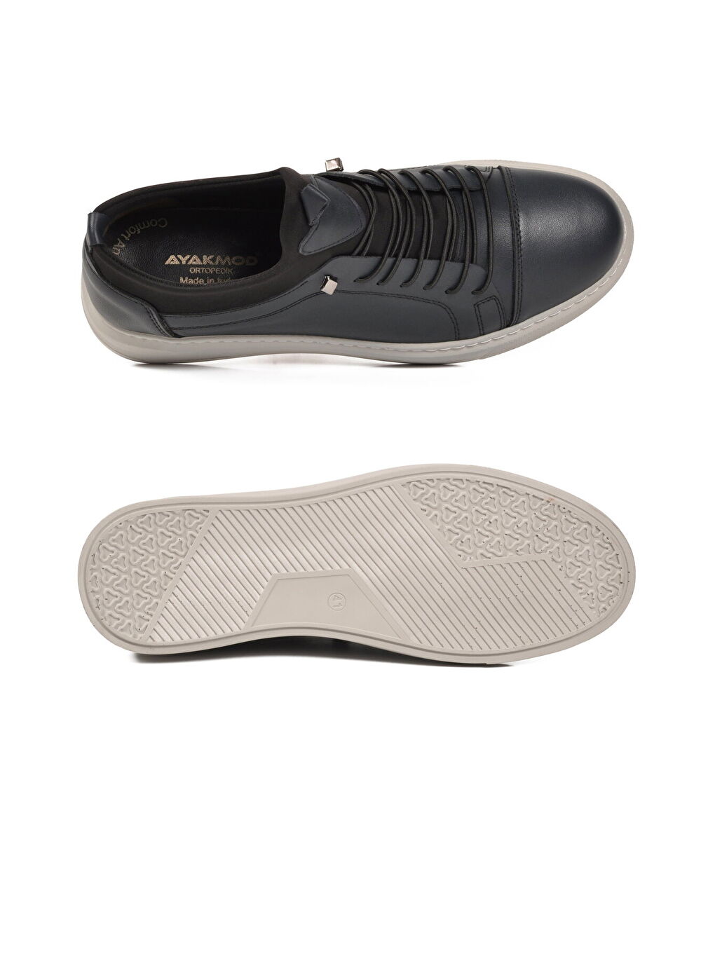 Lacivert Hakiki Deri Erkek Casual Ayakkabı 818 M-4