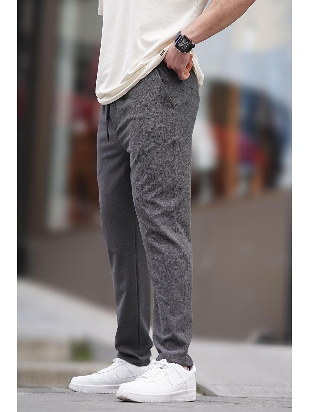 Gri Füme Düz Paça Erkek Pantolon 6535-1