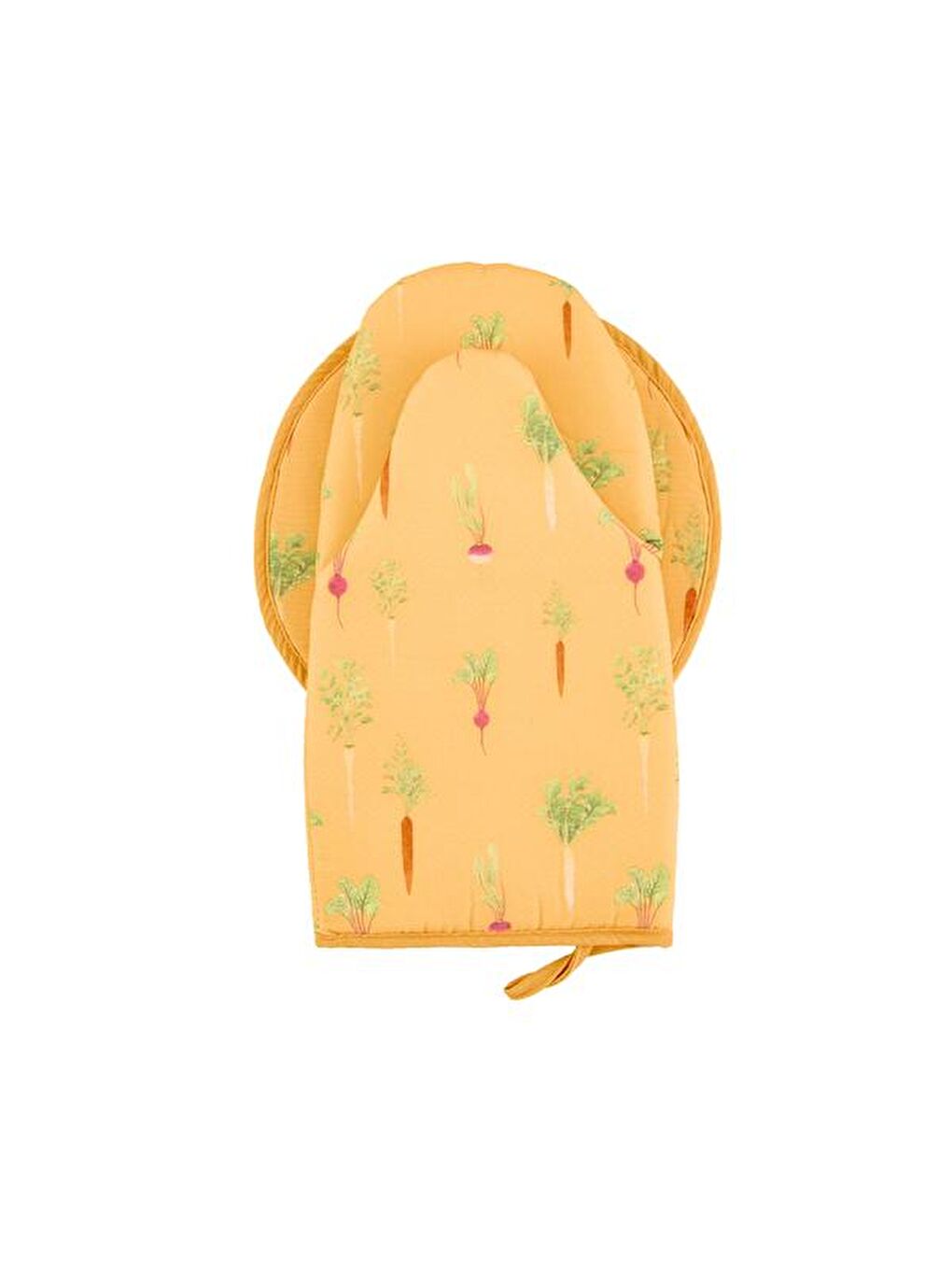 Soft Havuç Turp Desenli Eldiven Tutaç Seti - Turuncu-4