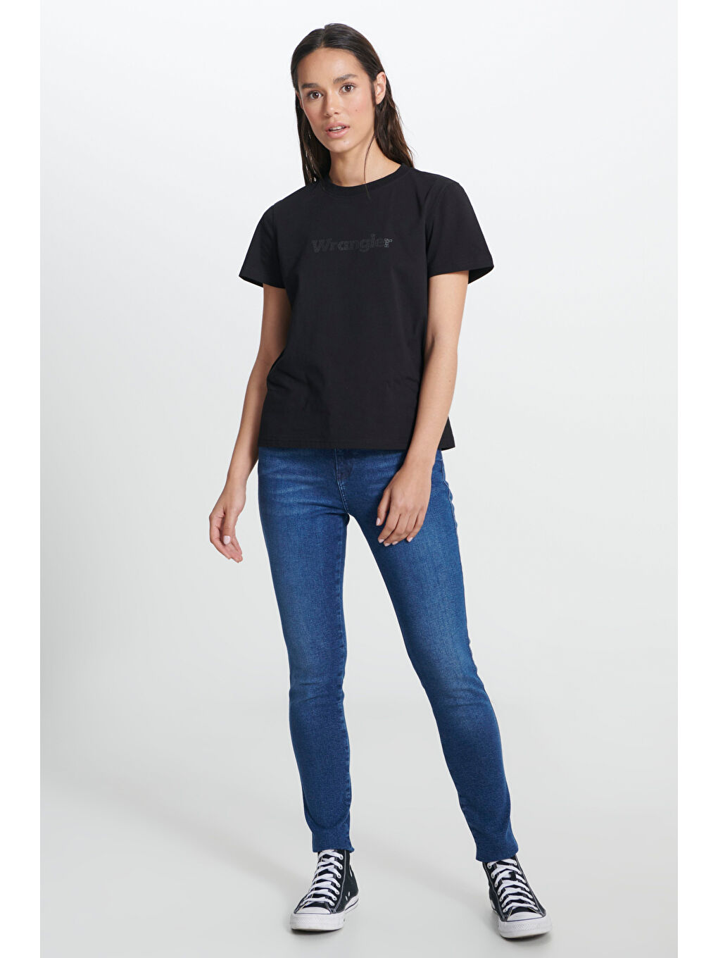 Regular Fit Normal Kesim Bisiklet Yaka %100 Pamuk Siyah Tişört-2