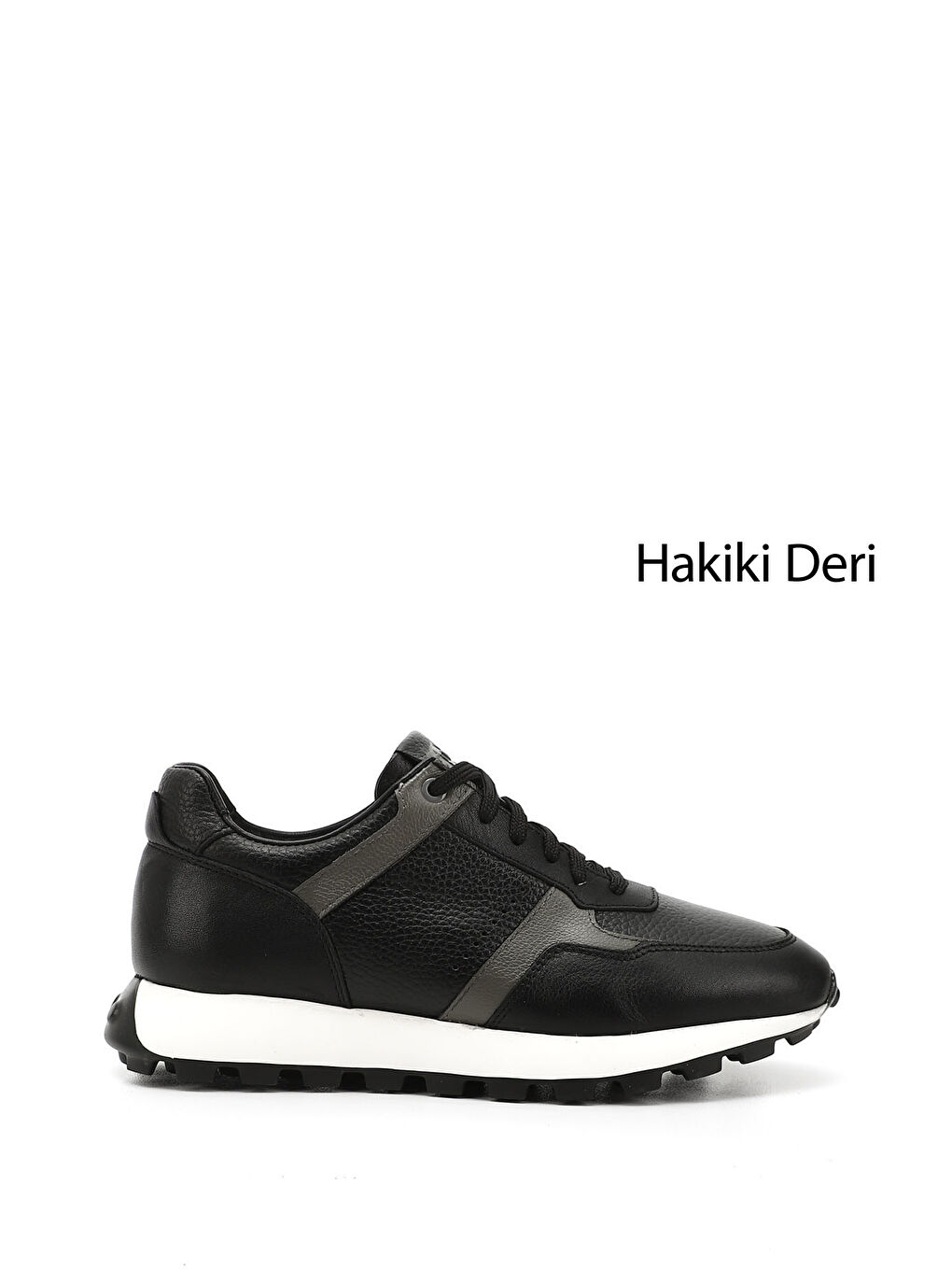 Mor Erkek ZÜMRÜT-SİYAH Bağcıklı Hakiki Deri Sneaker