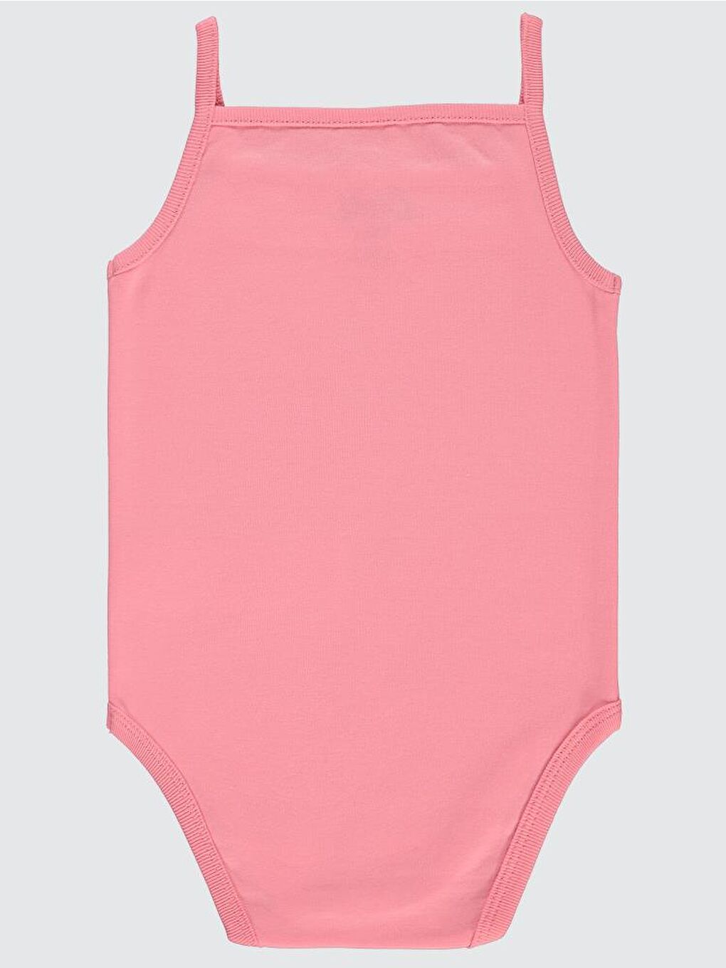 Turuncu Baby Penye İp Askılı Dantelli 3-9 Ay Kız Çıtçıtlı Badi - Pembe 3-6 Ay-1