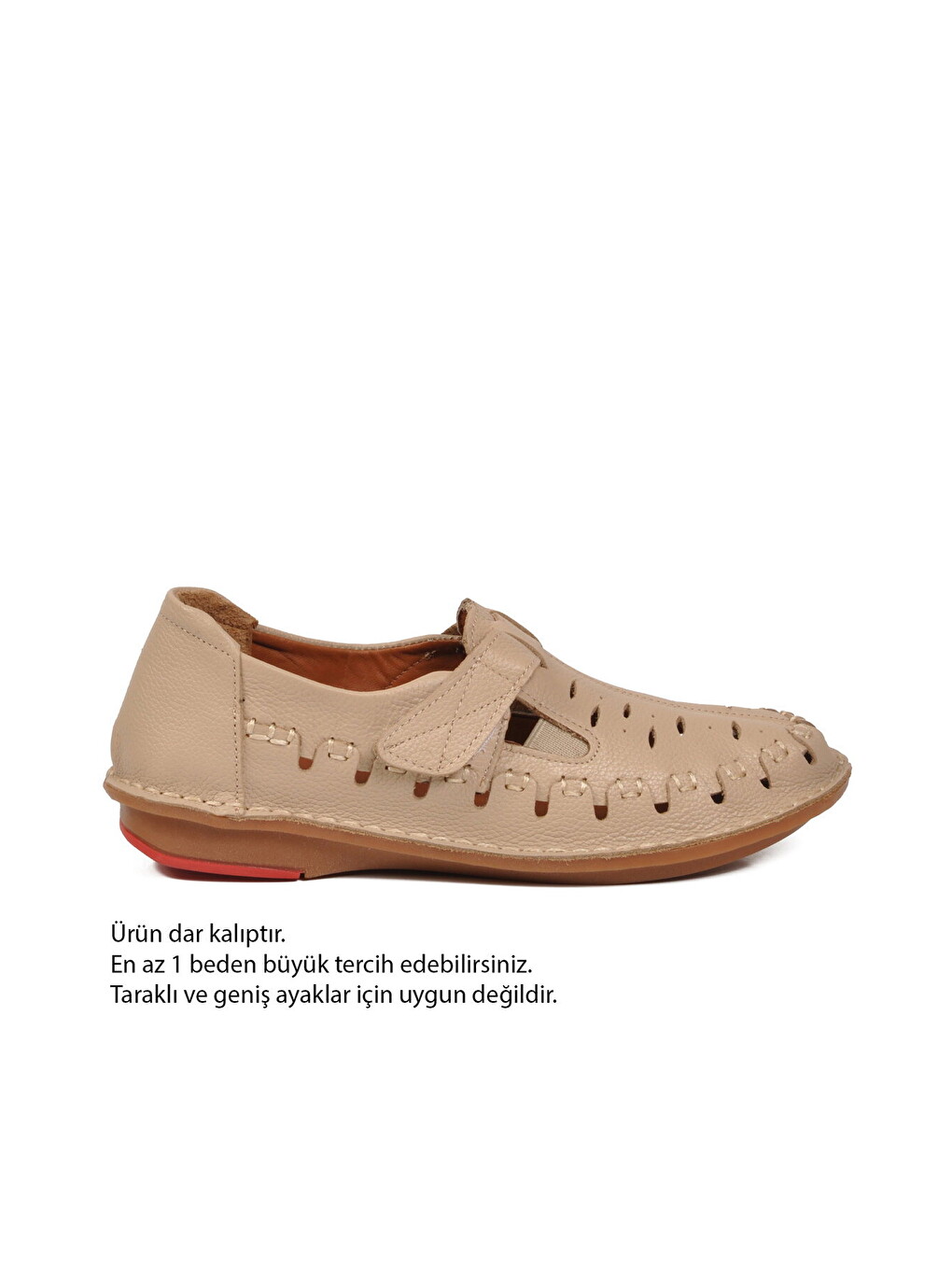 Kadın Bej Cırt Cırtlı Ortopedik Nefes Alan Hafif Ve Esnek Casual Ayakkabı 1018 Z-2