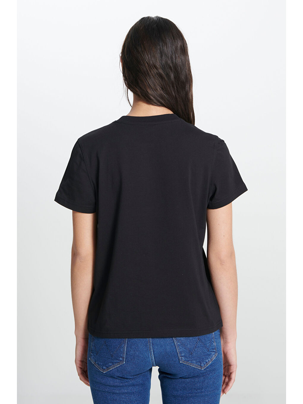 Regular Fit Normal Kesim Bisiklet Yaka %100 Pamuk Siyah Tişört-4