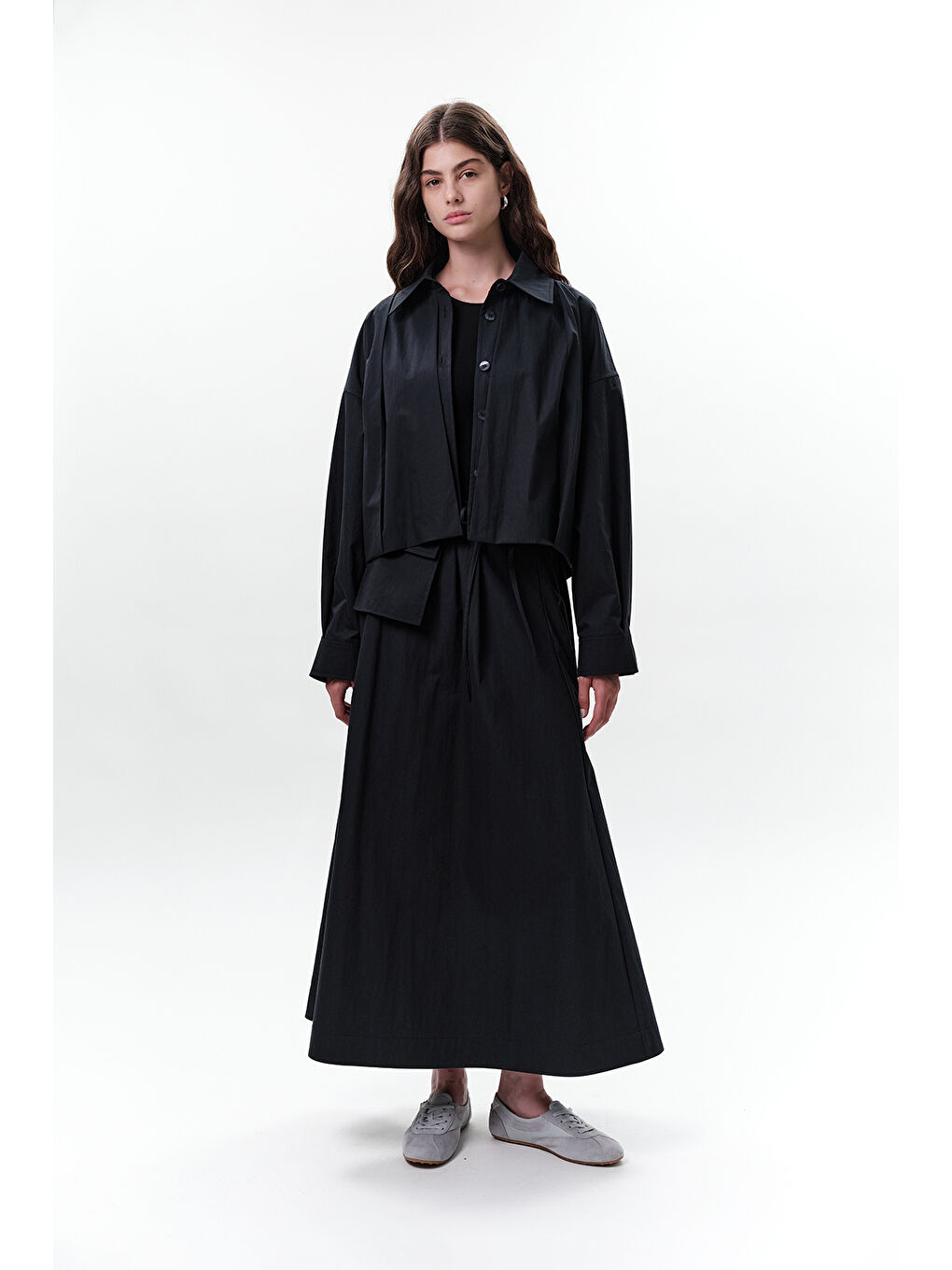 Pile Detaylı Kısa Ceket Lacivert-2