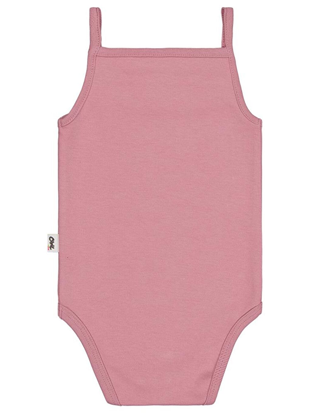 Baby İp Askılı Dantelli Kız Çıtçıtlı Badi - Pembe 24-36 Ay