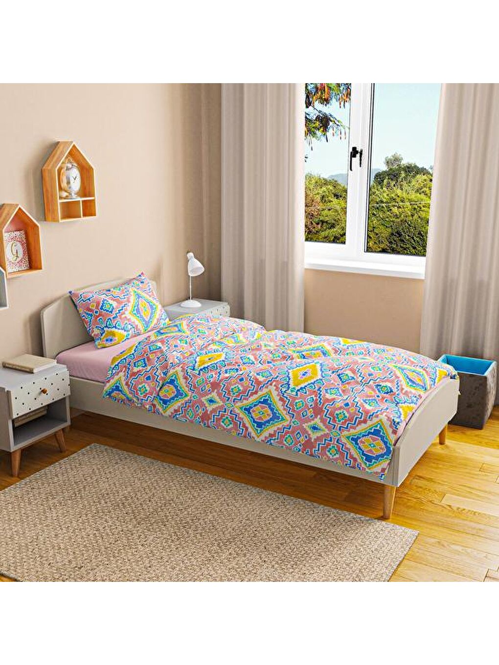 Karışık Soft Acus Tek Kişilik Nevresim Takımı - Renkli-5