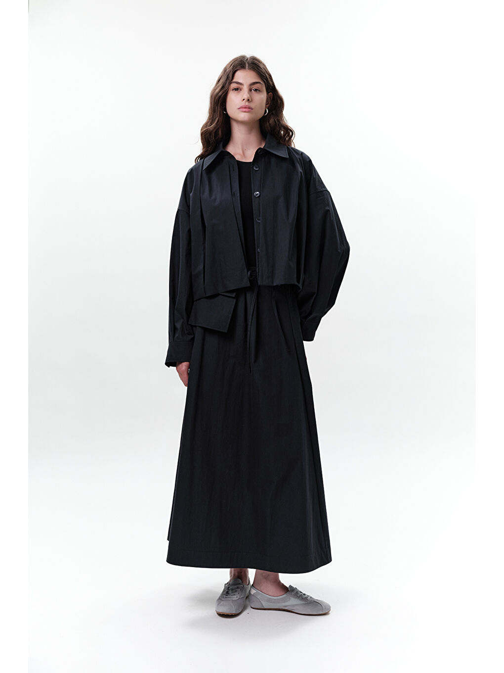 Pile Detaylı Kısa Ceket Lacivert-4