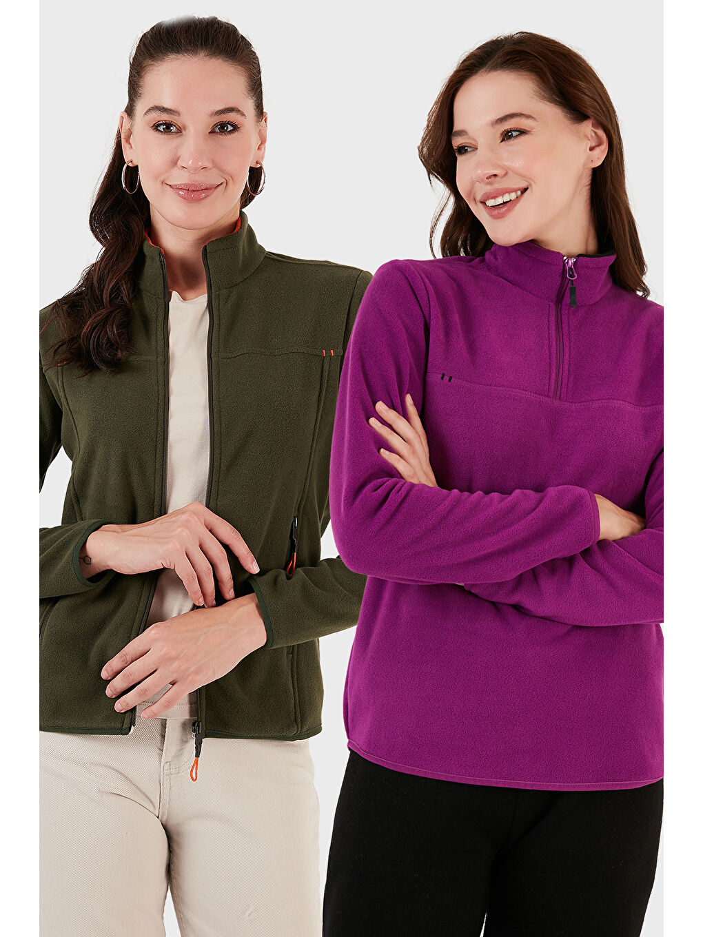 Mor Slim Fit Yumuşak Dokulu Anti-Pilling Tüylenme Yapmayan 2'li Paket Polar 590700200S2