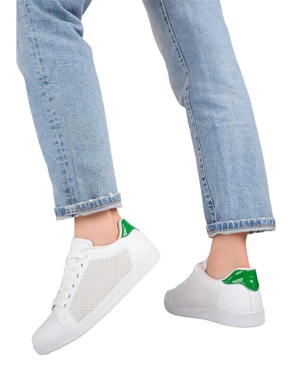 Kadın Spor Sneaker Ayakkabı Beyaz - Yeşİl-6