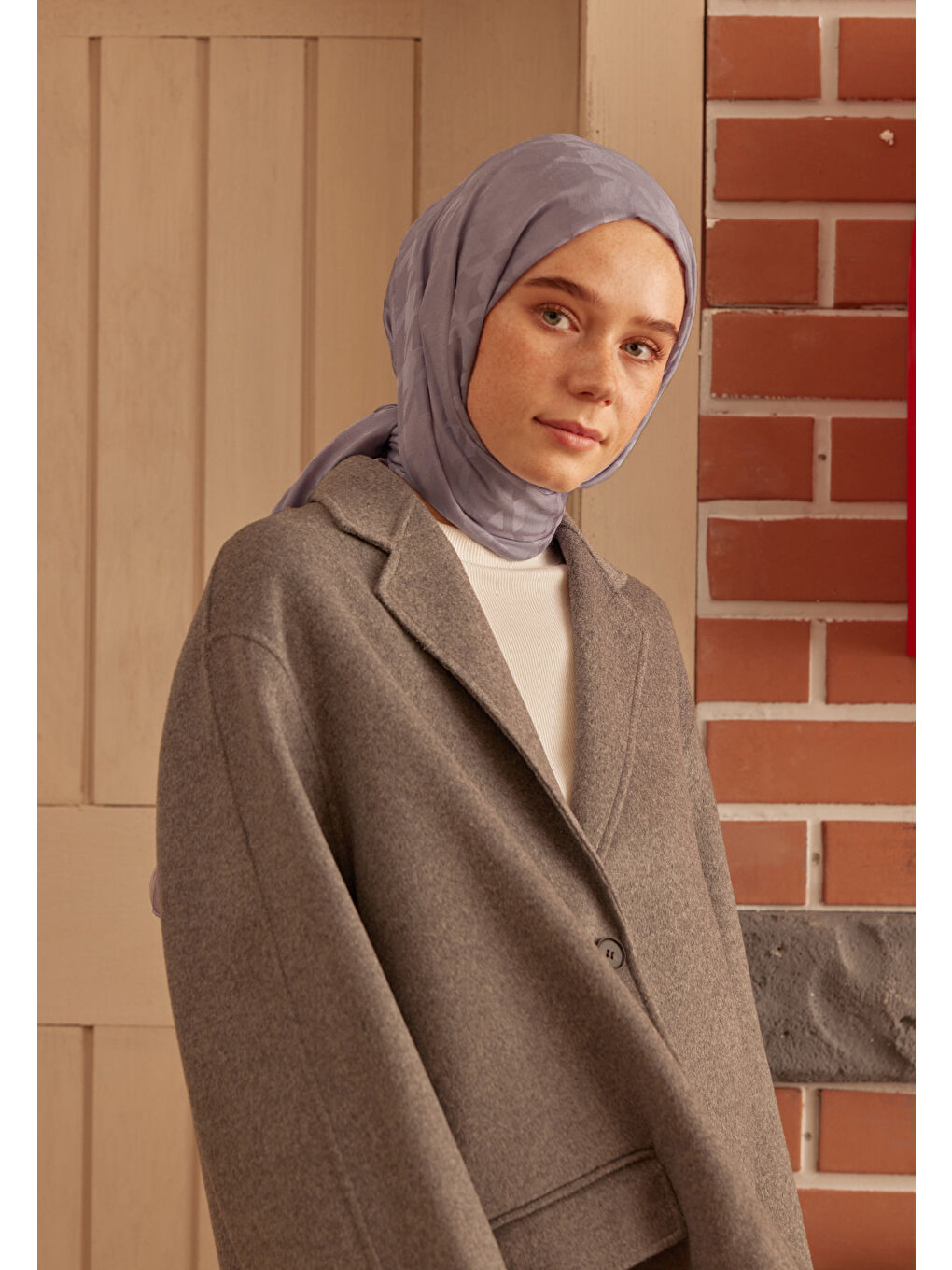 Lila Kazayağı Jakarlı Şal Lavanta