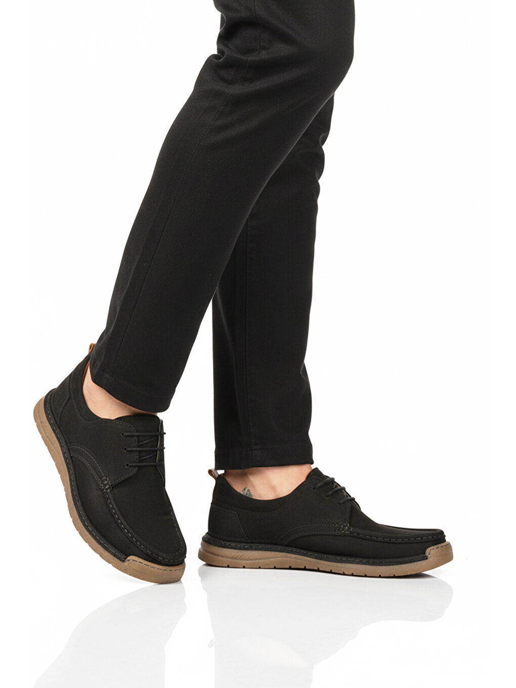 Siyah Nubuk Hakiki Deri Erkek Casual Ayakkabı 62401 M