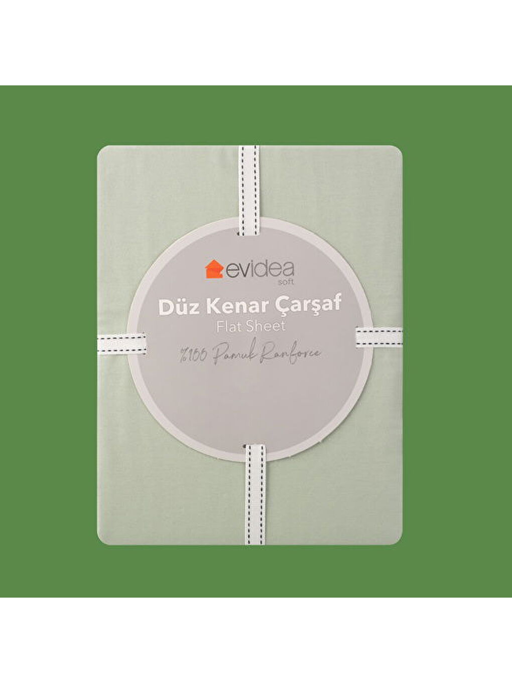 Soft Basic Tek Kişilik Düz Kenar Çarşaf - Yeşil - 160x240 cm-1