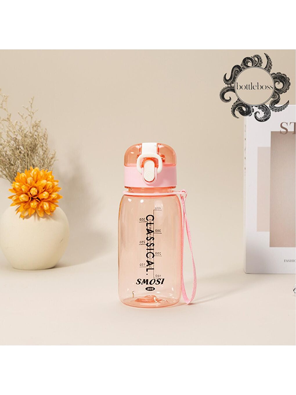 Classical Kilitli Taşıma Askılı Çocuk Matarası 400 Ml Pembe