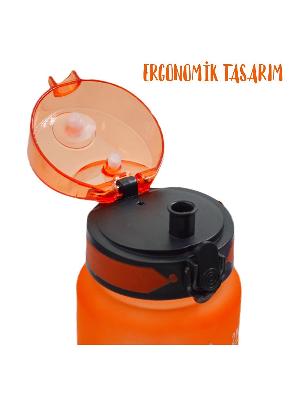 BottleBoss Turuncu Renk Geçişli Sızdırmaz Kapak Motivasyon Matarası 1 Litre Sticker HEDİYELİ Turuncu (BB-899591) - 3