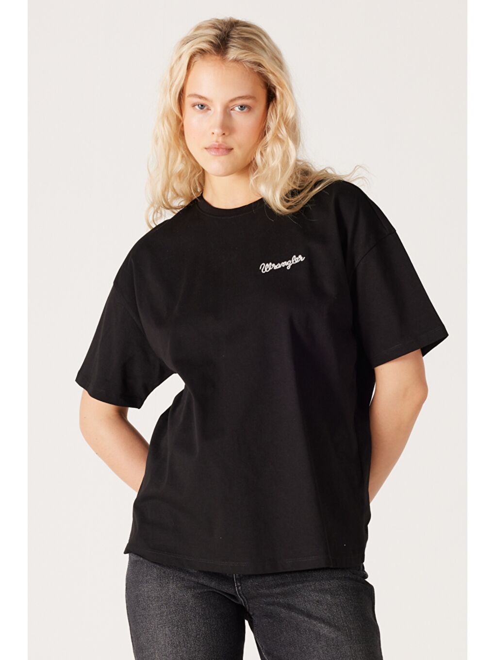 Loose Fit Rahat Kesim %100 Pamuk Bisiklet Yaka Siyah Tişört