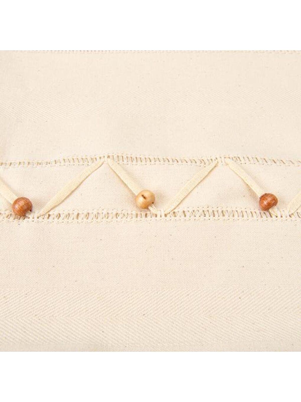 Soft Boncuklu Masa Örtüsü - Ekru - 140x240 cm-1