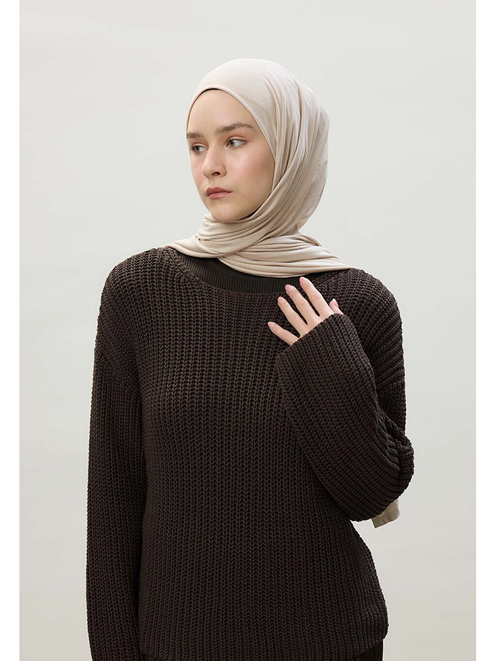 Bej Penye Şal Taş-4