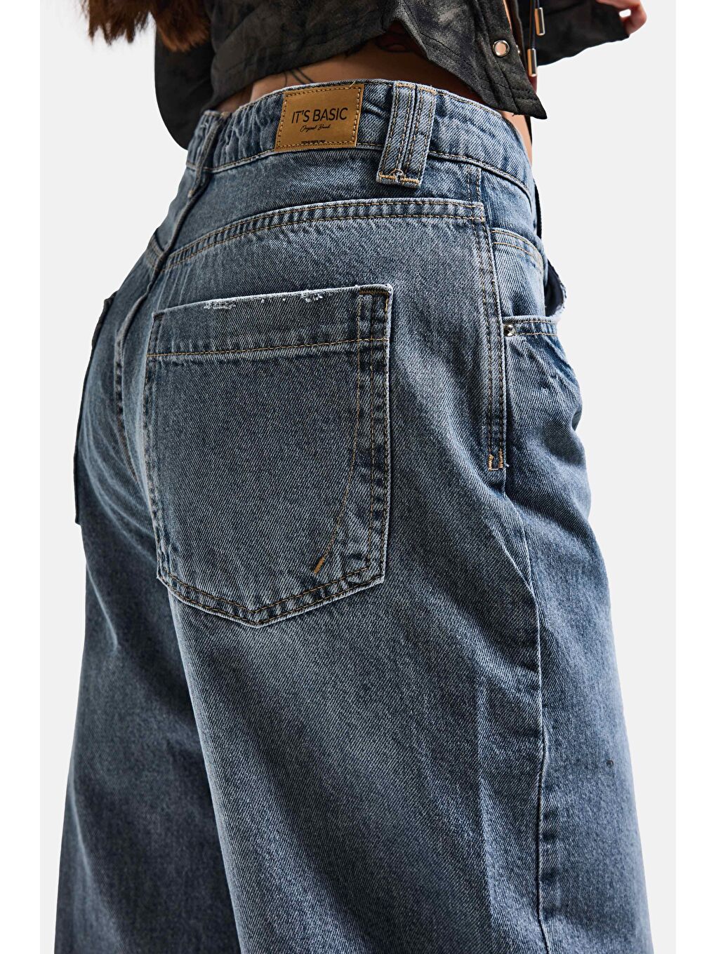 Mavi Kadın Jean Rengi 2s6-124 Baggy Low Rise Bol Kesim %100 Pamuk Denim Jean-2