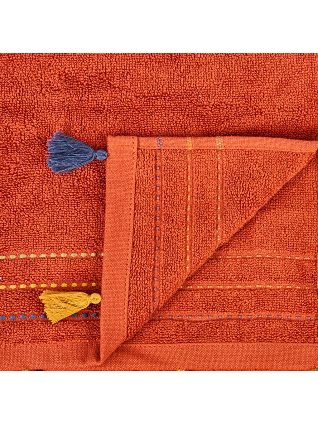 Kahverengi Soft Colorful Yüz Havlusu - Kiremit - 50x90 cm-1