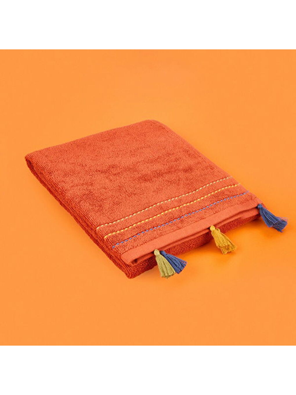 Kahverengi Soft Colorful Yüz Havlusu - Kiremit - 50x90 cm-2