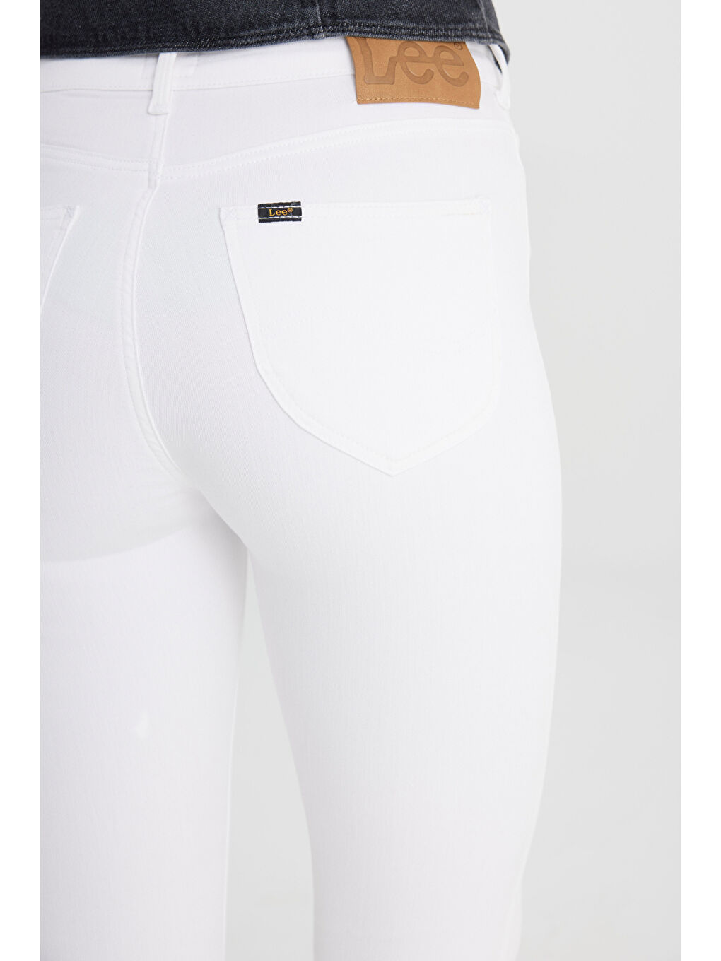 Beyaz Skinny Fit Yüksek Bel Çok Dar Paça Jean Pantolon-4