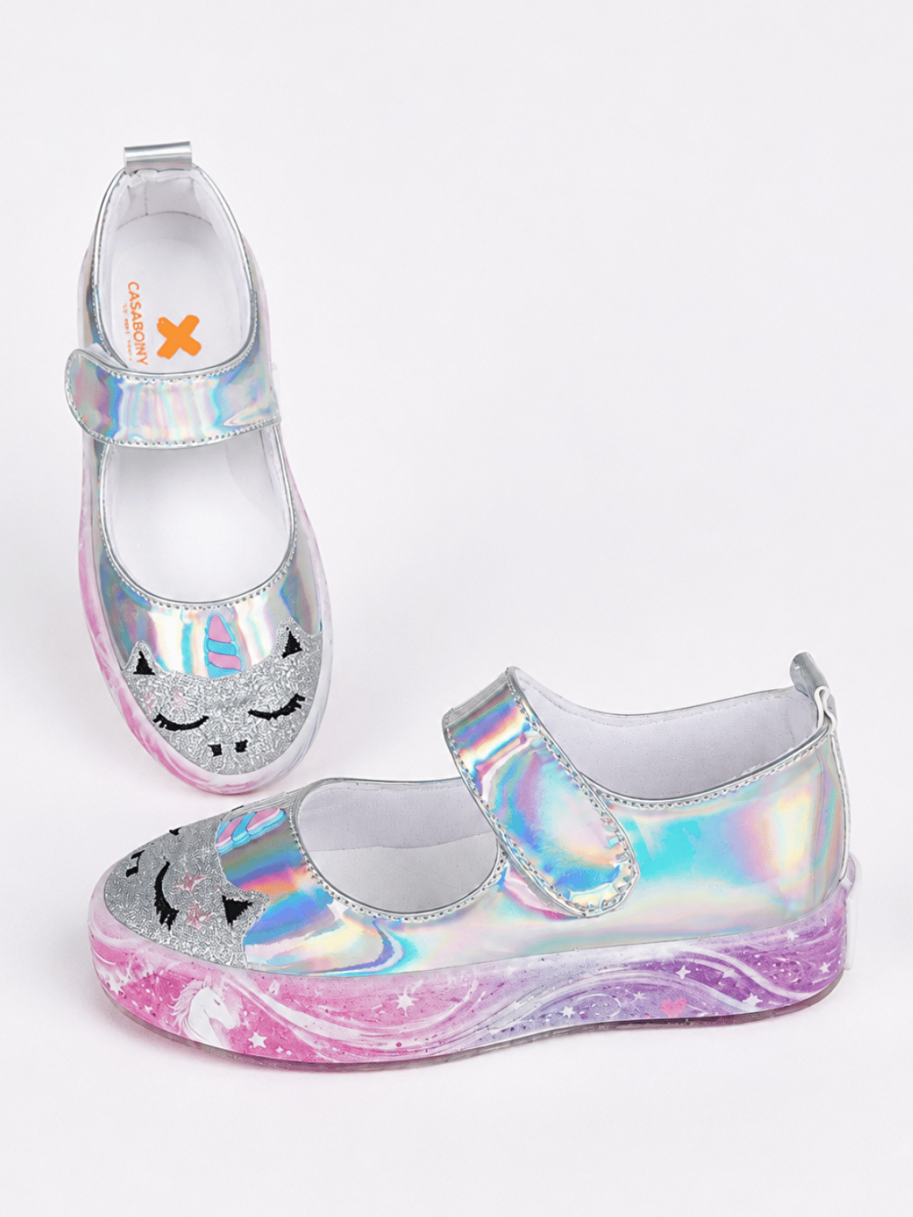 Gri Dream Hologram Kız Çocuk Babet Sneaker-1