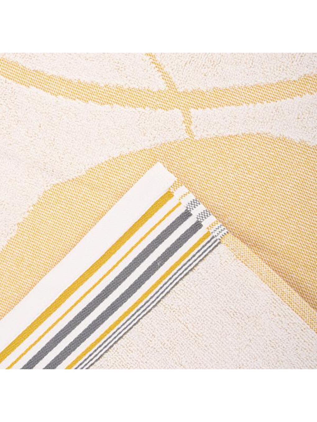Evidea Beyaz Soft Bohem Banyo Havlusu - Bej / Hardal - 70x140 cm - 1