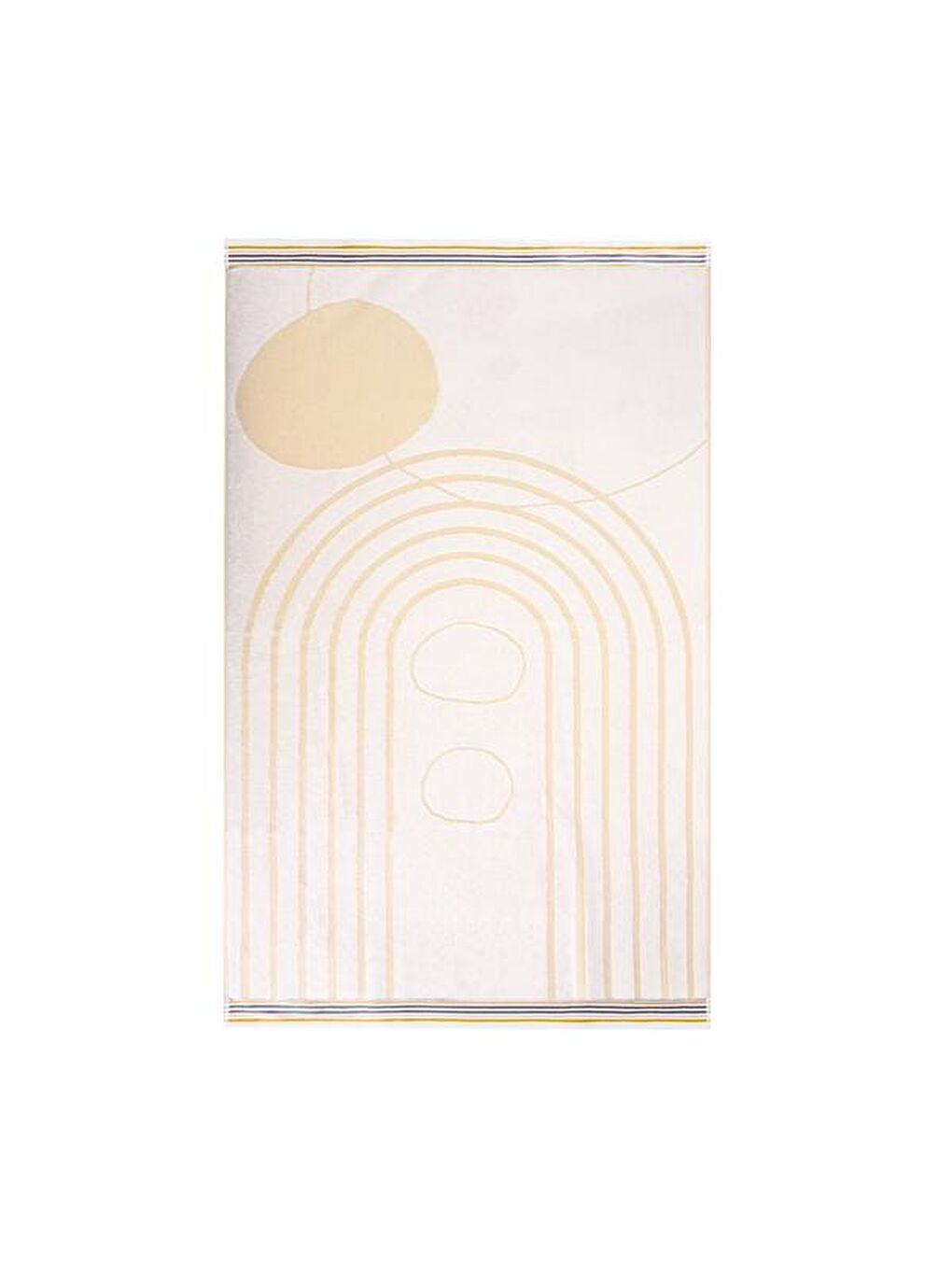 Evidea Beyaz Soft Bohem Banyo Havlusu - Bej / Hardal - 70x140 cm - 3