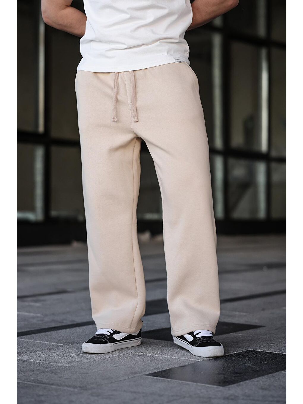 Bej Rahat Kesim Erkek Eşofman Altı E6578-1