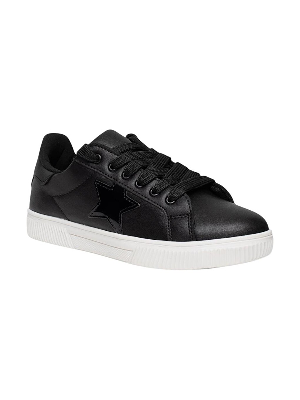 Siyah Yıldızlı Spor Kadın Sneaker Ayakkabı Sİyah - Beyaz-4