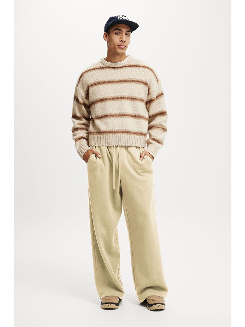 Bej Rahat Kesim Erkek Eşofman Altı E6578-3