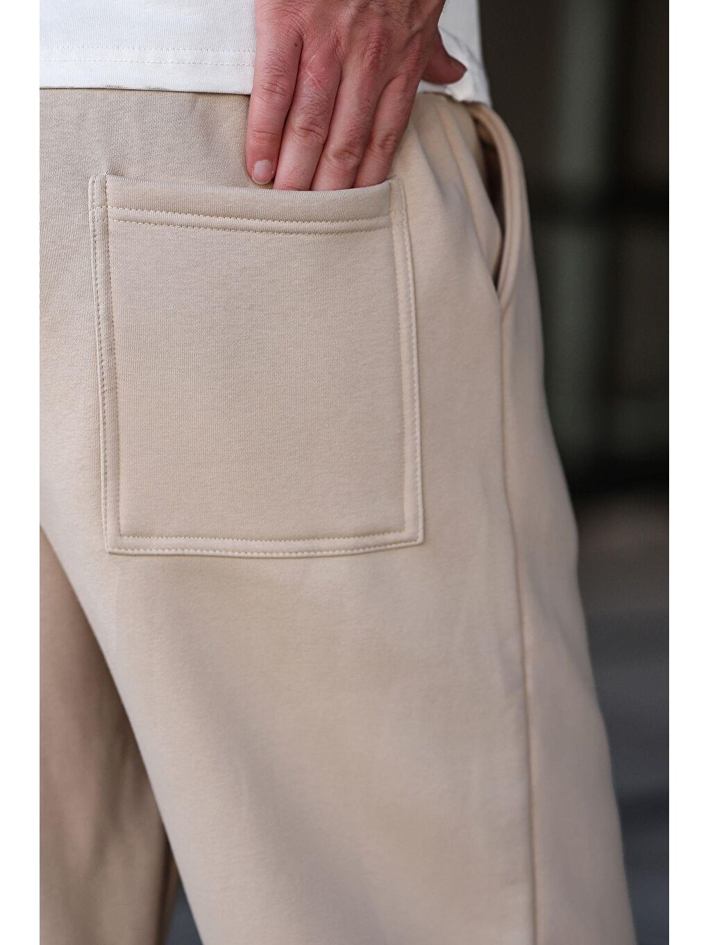 Bej Rahat Kesim Erkek Eşofman Altı E6578-5