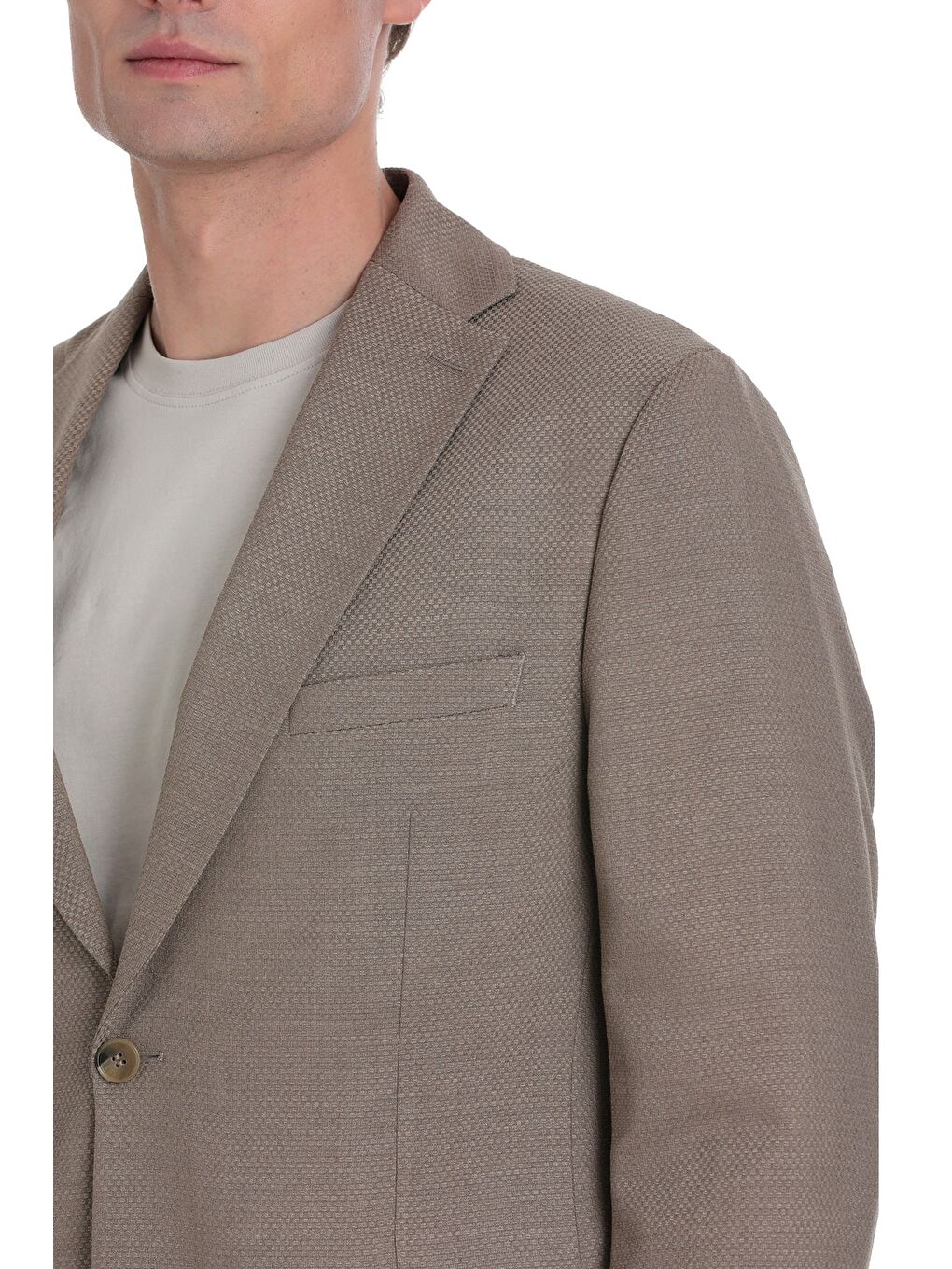 Kahverengi Slim Fit Mono Yaka Klasik Takım Elbise-2