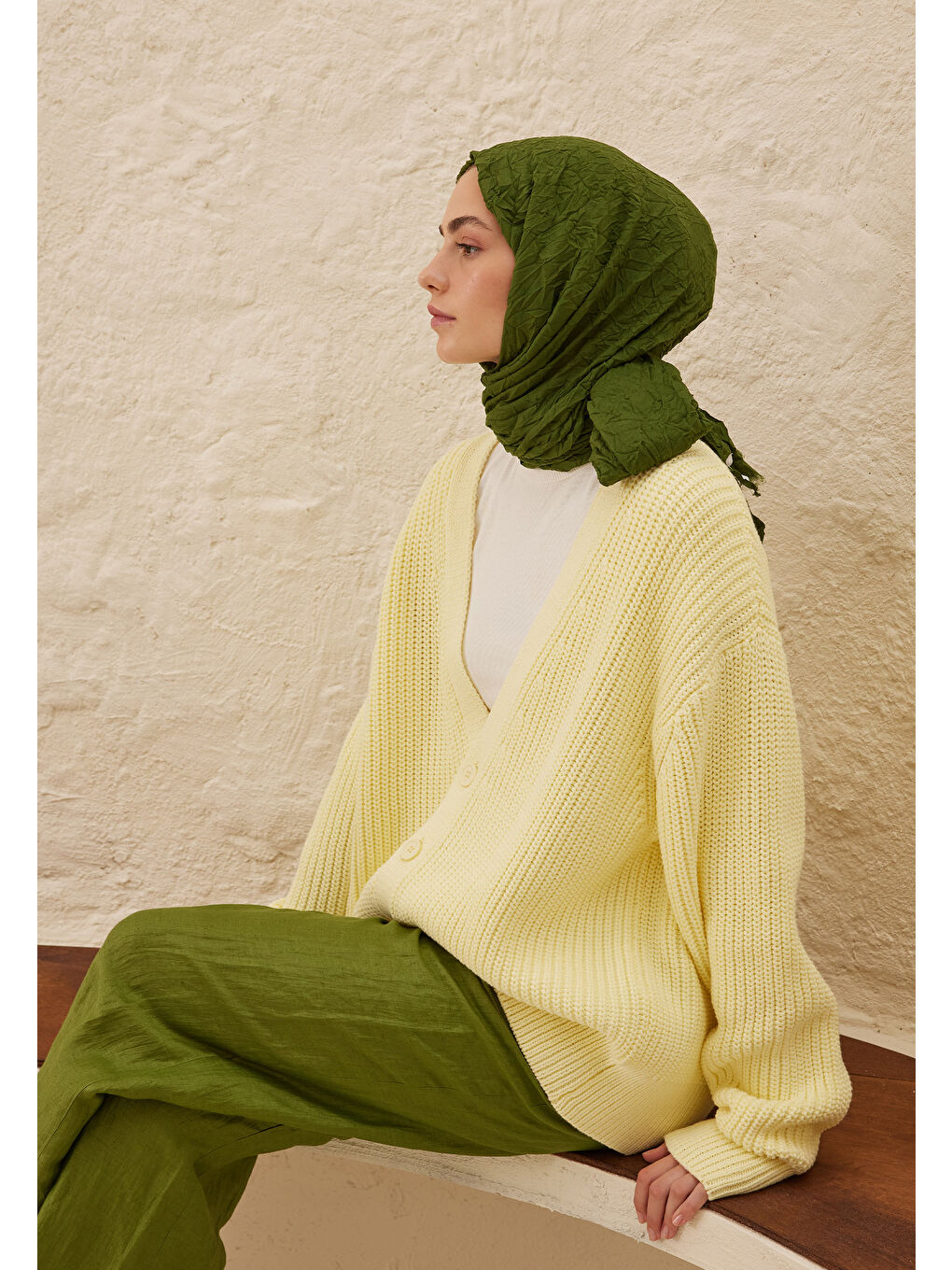 Vual Crash Şal Orman Yeşili-1