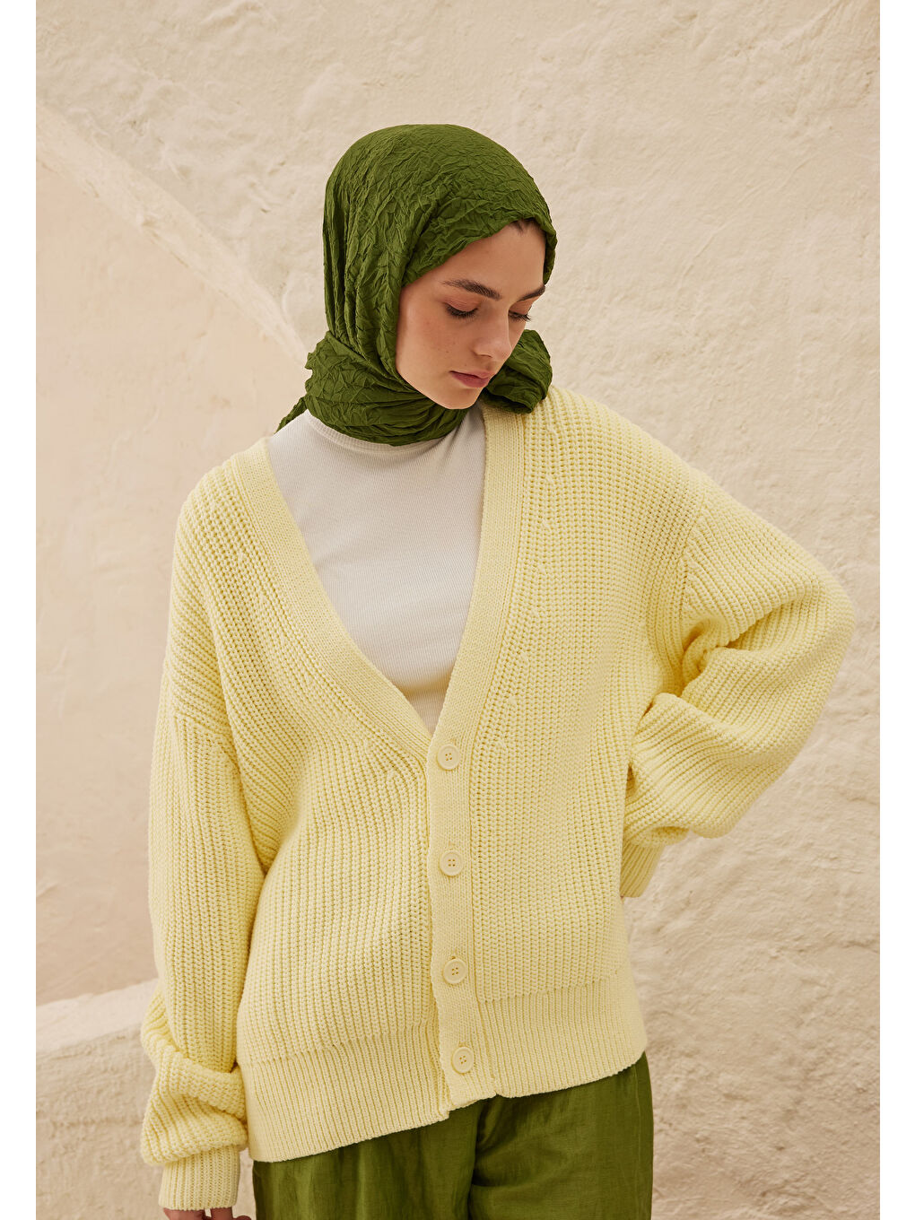 Vual Crash Şal Orman Yeşili-3