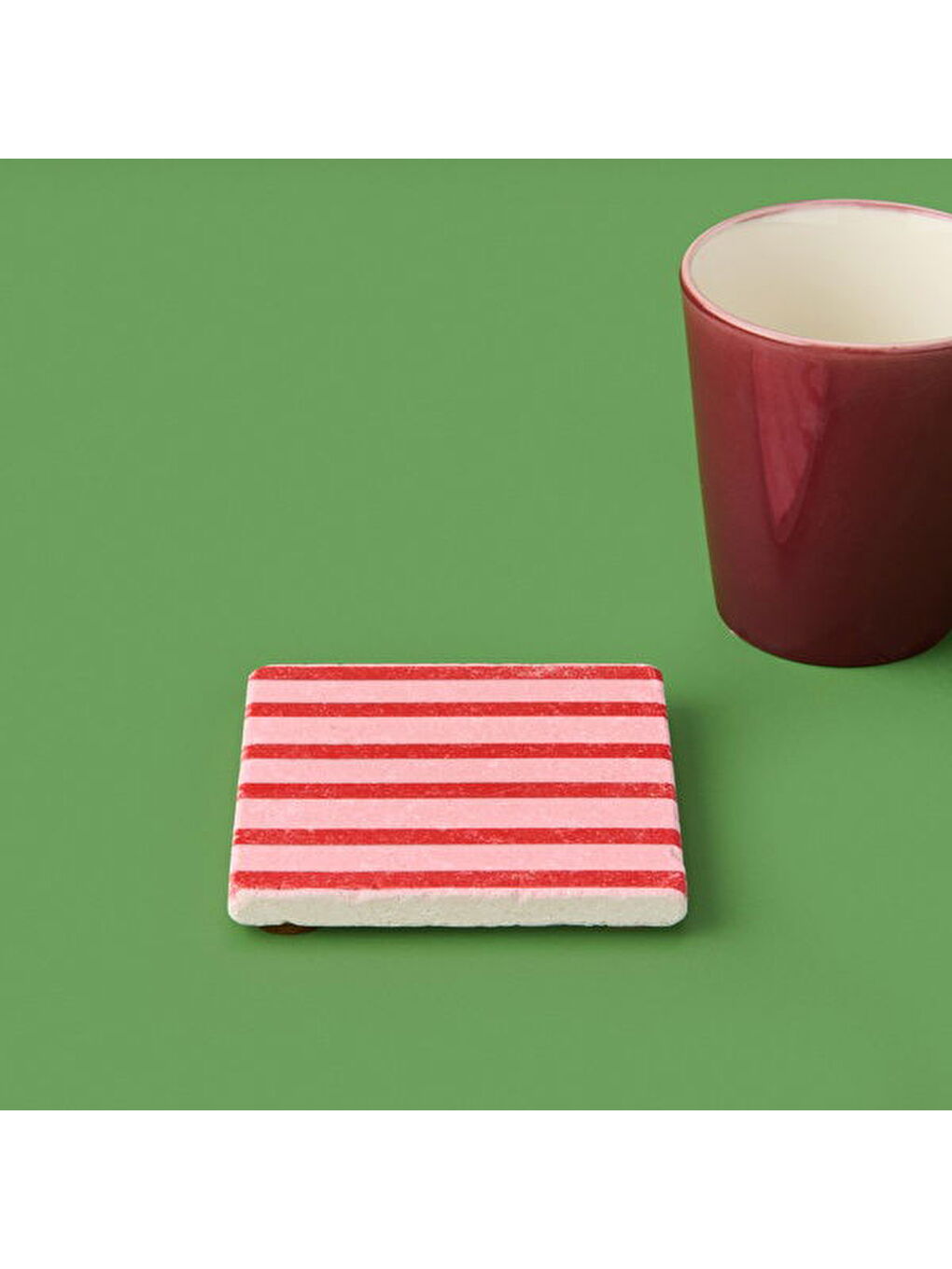 Karışık Kitchen Çizgili Bardak Altlığı - Renkli - 10 cm-3