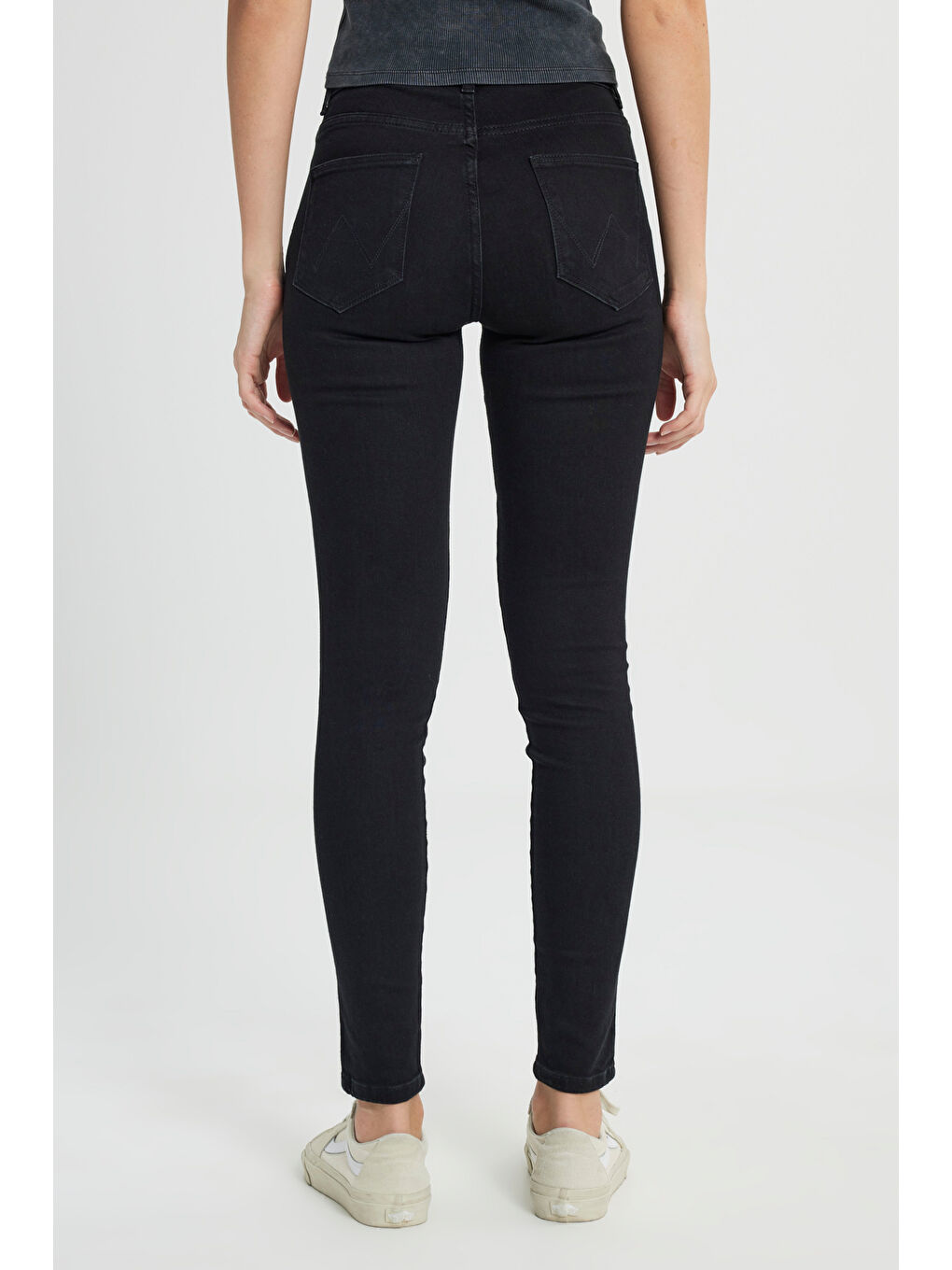 Siyah High Rise Skinny Fit Denim Esnek Yüksek Bel Jean Jean Pantolon-3