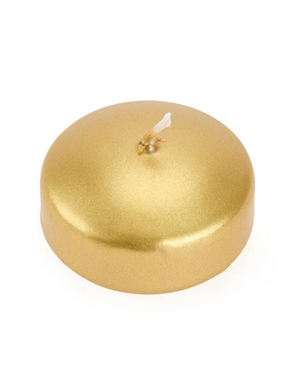 Sarı 4'lü Yüzen Mum - Gold - 5 cm-1