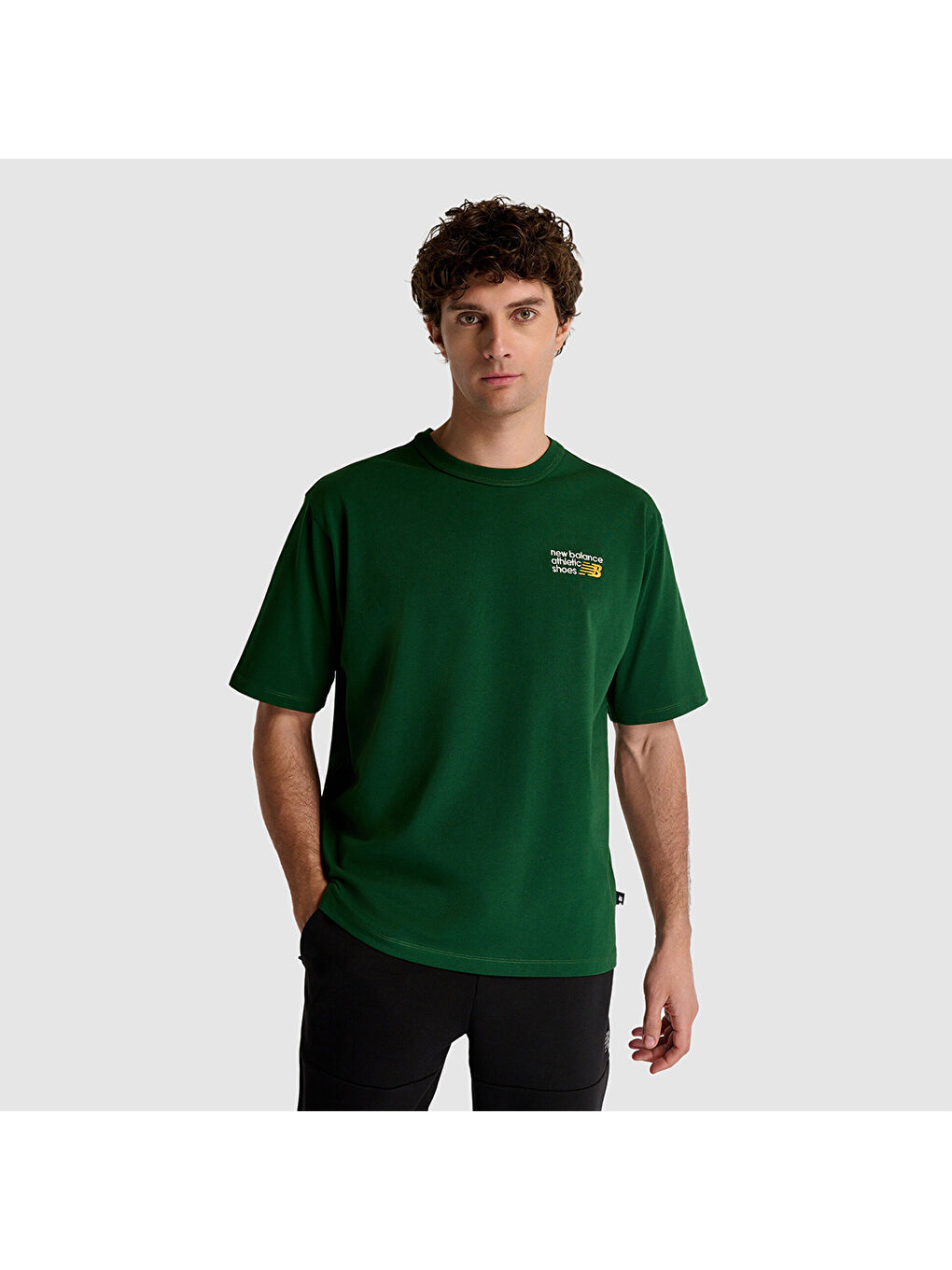 3434 Erkek Yeşil Yuvarlak Yaka Tişört