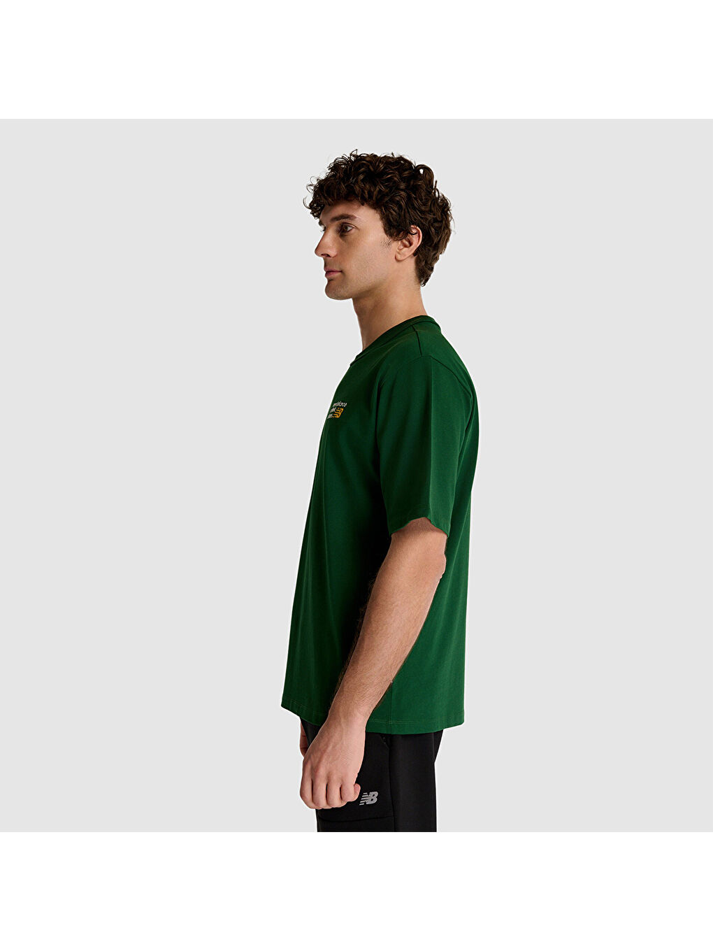 3434 Erkek Yeşil Yuvarlak Yaka Tişört-1