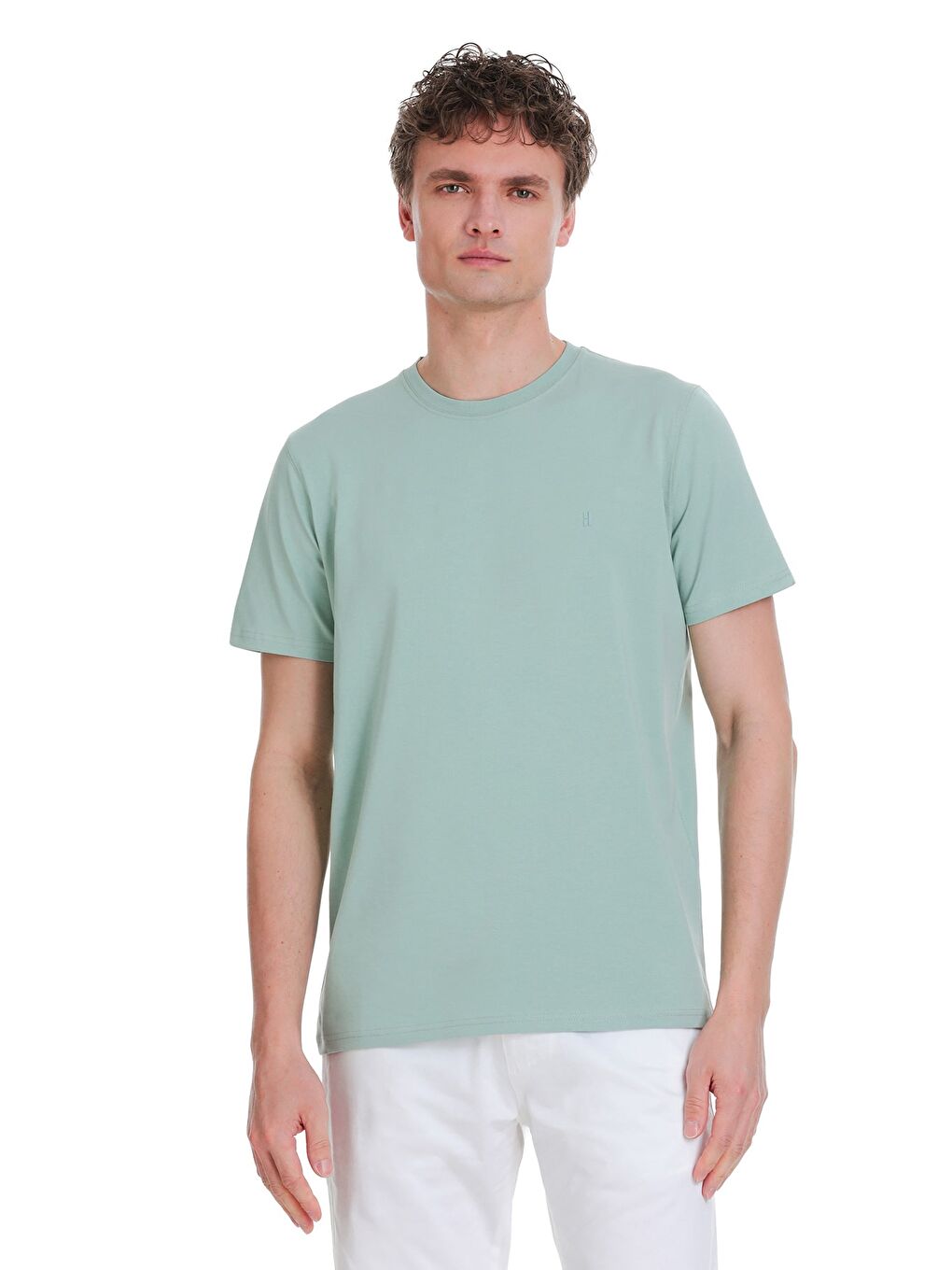 Mavi Regular Fit Bisiklet Yaka Pamuklu Tişört