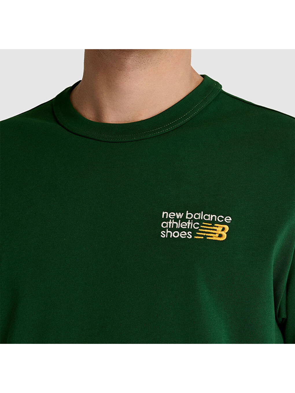 3434 Erkek Yeşil Yuvarlak Yaka Tişört-3